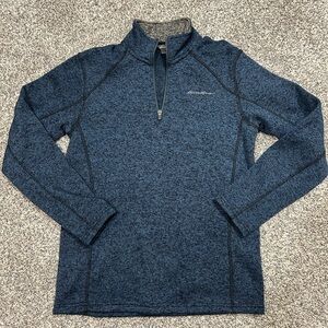 Eddie Bauer Blue Quarter-Zip Pullover size S